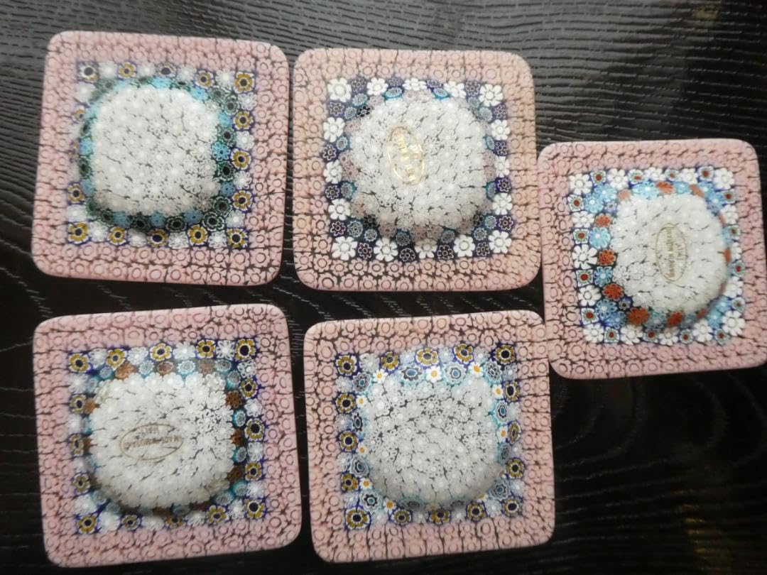 ヴェネチアン ガラス ムラノ ミルフィオリ 角小皿 MURANO】ITALY